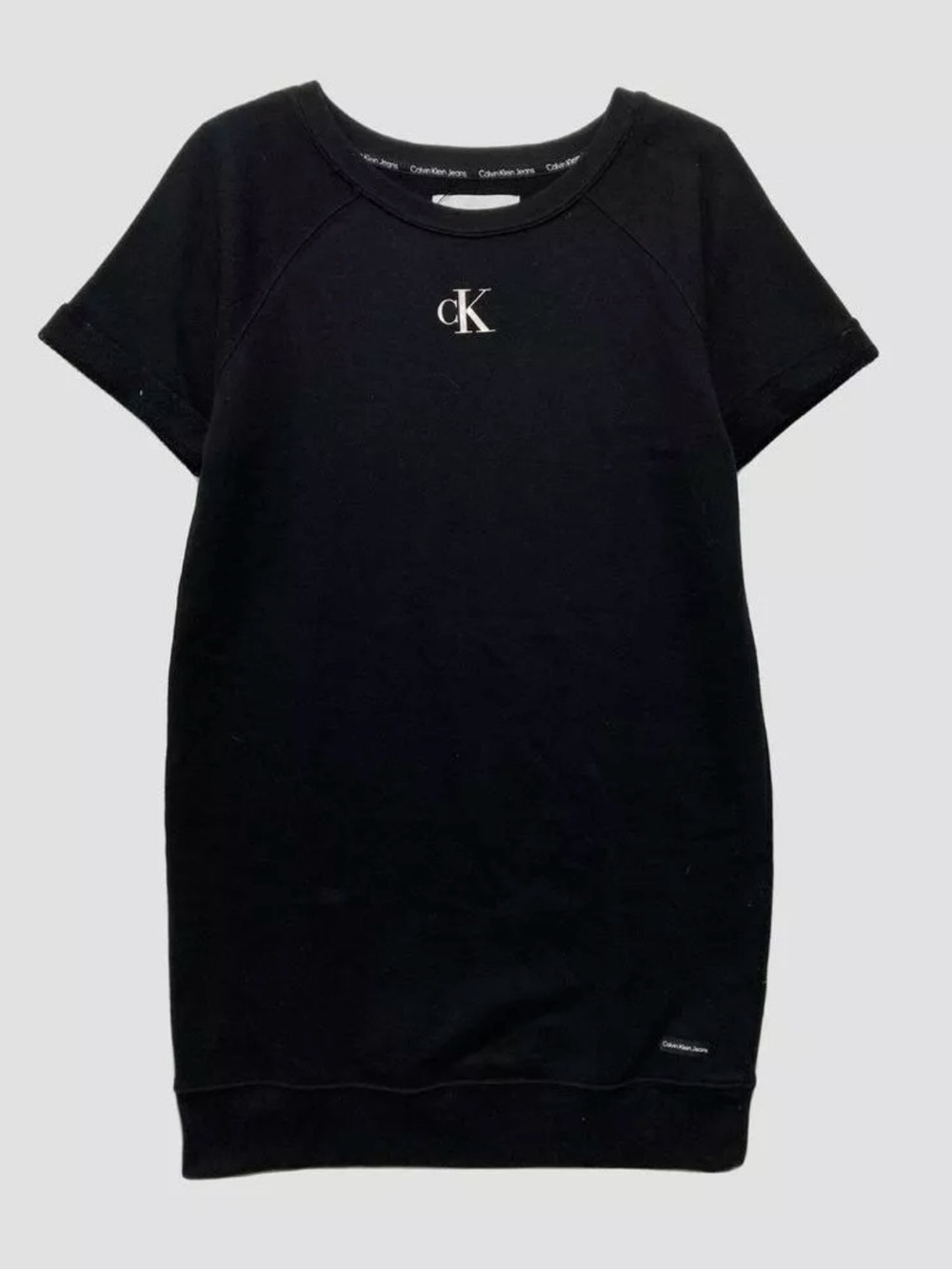 Calvin Klein Black Short Sleeve Logo Sweatshirt Dress